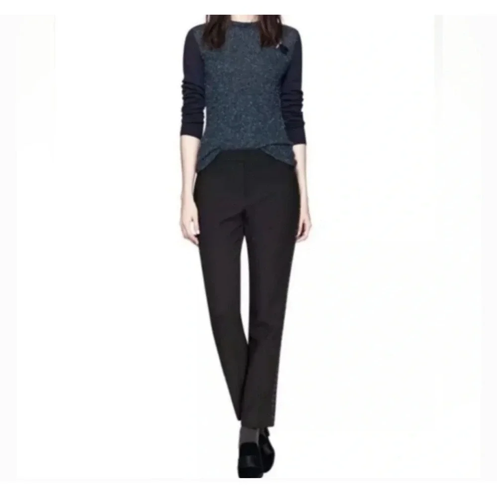 Tory Burch Womens 4 Tobie Tweed Stripe Tapered Pants Tuxedo Wool Blend 33131273